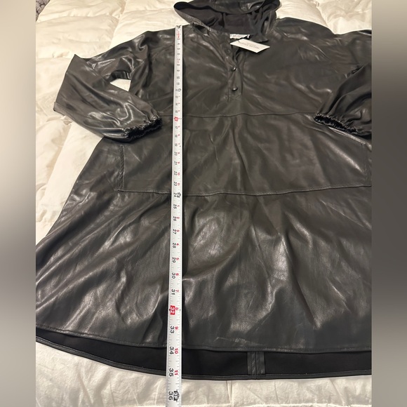 Inclán Studio Black Jesse Vegan Leather Hooded Dress - NWT - Size L - Picture 11 of 11